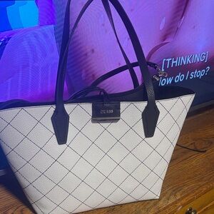 Guess Monochrome Checkered Tote Bag